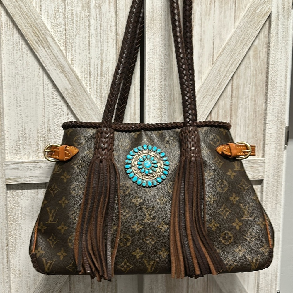 Louis Vuitton Shoulder Bag with Turquoise Accent